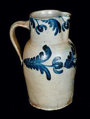 2 Gal. Floral Decorated Baltimore Stoneware Pitcher, circa 1835