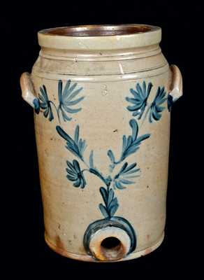 Decorated Stoneware Water Cooler, Remmey, Philadelphia, PA, c1865