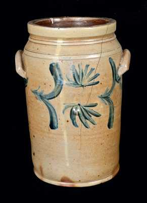 Decorated Stoneware Water Cooler, Remmey, Philadelphia, PA, c1865
