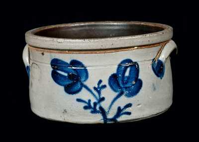 SAMUEL IRVINE / NEWVILLE, PA Decorated Stoneware Butter Crock