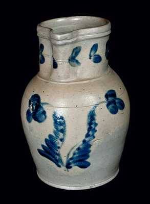 Stoneware Pitcher with Floral Decoration, possibly Northeast, MD