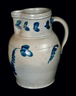 Stoneware Pitcher with Floral Decoration, possibly Northeast, MD