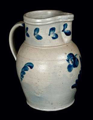 Stoneware Pitcher with Floral Decoration, possibly Northeast, MD