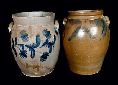 Lot of Two: Large Pennsylvania Stoneware Crocks