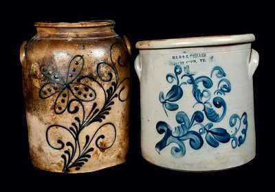 Lot of Two: BALLARD / BURLINGTON, VT Stoneware Butter Crocks