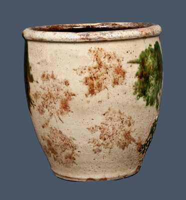 S. BELL & SON / STRASBURG Virginia Multi-Glazed Redware Cream Jar