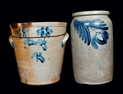 Lot of Two: Stoneware Crocks, Baltimore, circa 1865