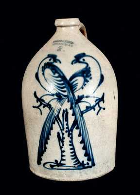 Norton Stoneware Double Pheasant Jug, Impressed GEORGE FEETER / LITTLE-FALLS, N.Y.