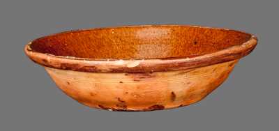 Extremely Rare HEART & CROFT Redware Bowl, Chambersburg, PA, circa 1870