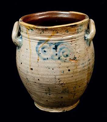 Early Stoneware Jar w/ Watchspring Decoration, Cheesequake, NJ or Manhattan, NY, 18th century