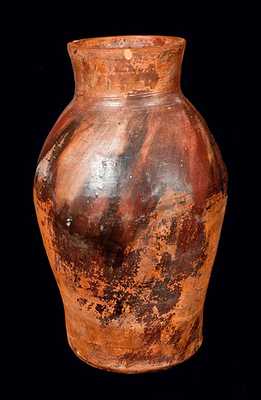 Rare Large-Sized Redware Vase, Stamped SPEESE & SON / GETTYSBURG, PA