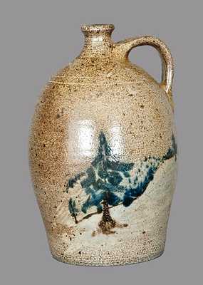 JUGTOWN WARE, North Carolina Cobalt-Decorated Stoneware Jug, dated 1975