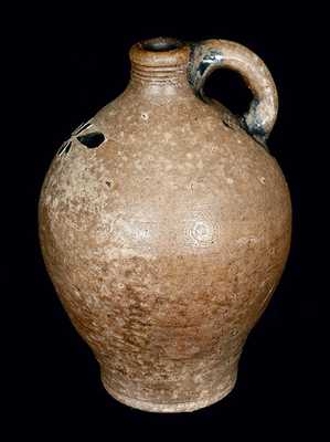Scarce attrib. John Crolius, New York City, c1775 Stoneware Jug w/ Incised Decoration