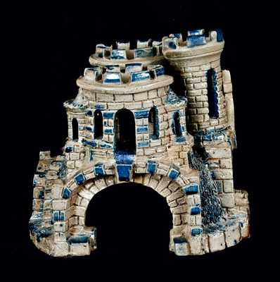 Important Stoneware Aquarium Castle, Anna Pottery, Anna, IL, circa 1880