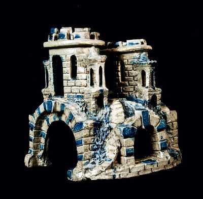Important Stoneware Aquarium Castle, Anna Pottery, Anna, IL, circa 1880