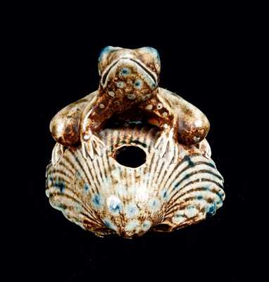 Rare Stoneware Frog Inkwell, Anna Pottery, Anna, IL, 1881