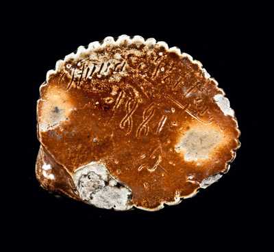 Rare Stoneware Frog Inkwell, Anna Pottery, Anna, IL, 1881