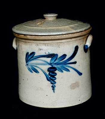 COWDEN & WILCOX / HARRISBURG, PA Stoneware Crock w/ Lid