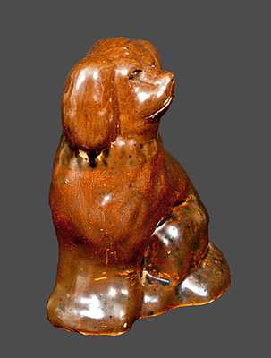 Albany Slip Stoneware Spaniel Figure, Midwestern