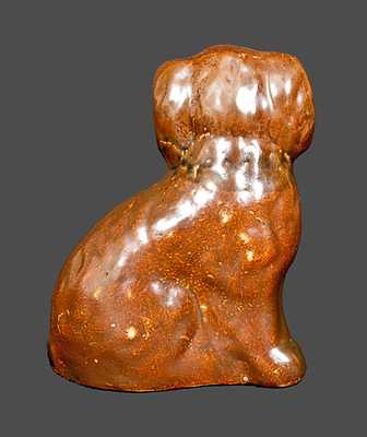 Albany Slip Stoneware Spaniel Figure, Midwestern