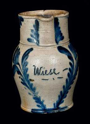 Rare Remmey, Philadelphia Stoneware Presentation Pitcher inscribed 