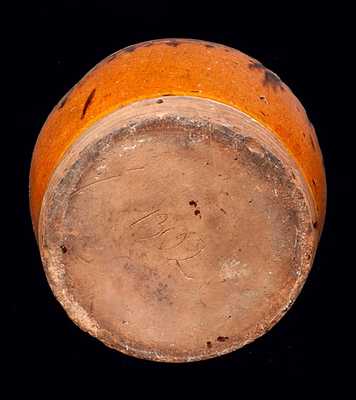 Bulbous Redware Jar with Manganese Decoration, Philadelphia, circa 1800