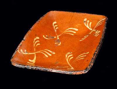 Pennsylvania Slip-Decorated Redware Loaf Dish