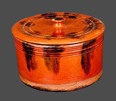 Connecticut Redware Butter Crock with Lid
