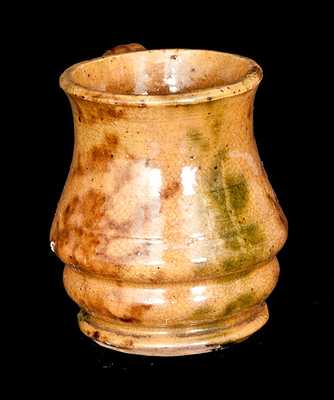 Small Redware Creamer with Multi-Colored Sponged Decoration