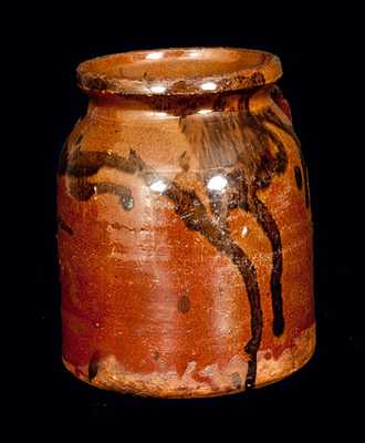 Manganese Decorated Redware Porringer, probably John Corliss, Maine