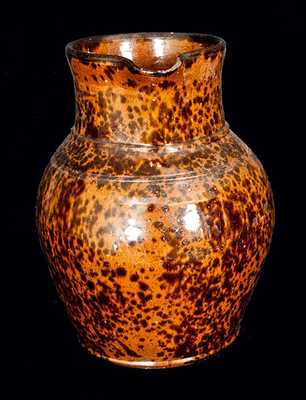 Pennsylvania Redware Pitcher with Speckled Manganese Decoration