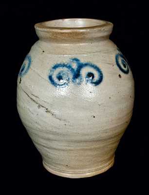 18th Century Ovoid Stoneware Jar, New York City or Cheesequake, New Jersey