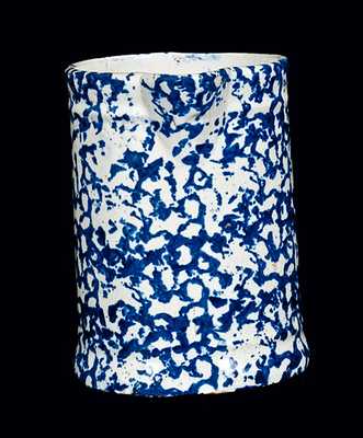 Blue and White Spongeware Tankard Pitcher