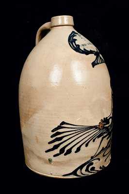 WHITES UTICA Stoneware Jug with Elaborate Bird Decoration