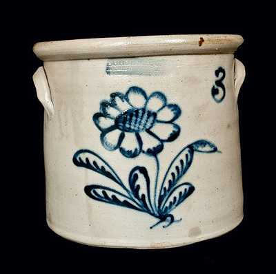 BURGER & CO. / ROCHESTER, NY Stoneware Crock with Floral Decoration