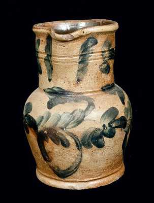 1 Gal. Richard Remmey, Philadelphia Stoneware Pitcher with Elaborate Floral Decoration