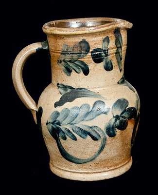 1 Gal. Richard Remmey, Philadelphia Stoneware Pitcher with Elaborate Floral Decoration