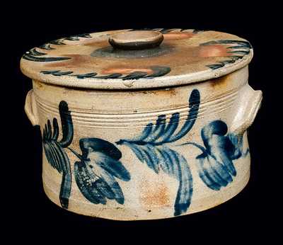 Richard Remmey, Philadelphia, PA, Stoneware Butter Crock with a Lid