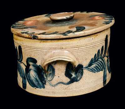 Richard Remmey, Philadelphia, PA, Stoneware Butter Crock with a Lid