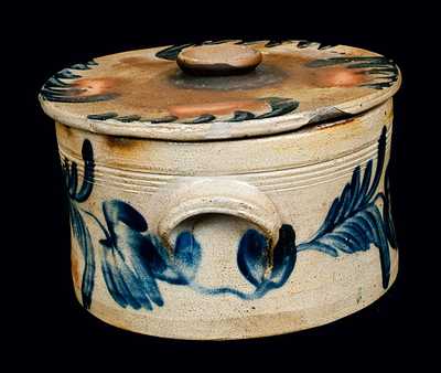 Richard Remmey, Philadelphia, PA, Stoneware Butter Crock with a Lid