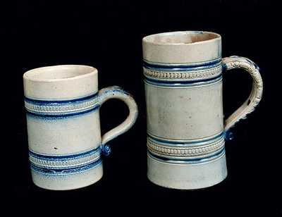 Lot of Two: Whites Utica Stoneware Mugs, One with New York Advertising on Underside