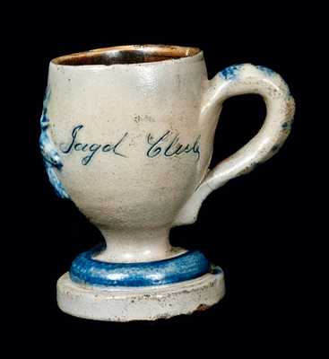 Rare Stoneware Mug with Applied Stag, probably New Ulm, Minnesota