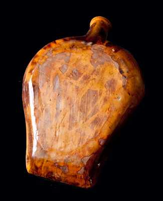 Extremely Rare Redware Bedpan Signed J. HEART (Jacob Heart, Chambersburg, PA)