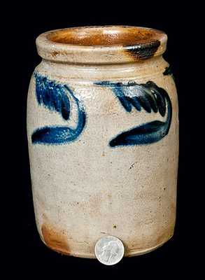 Small-Sized Cobalt-Decorated Stoneware Jar, attrib. Richard C. Remmey, Philadelphia, PA, circa 1875