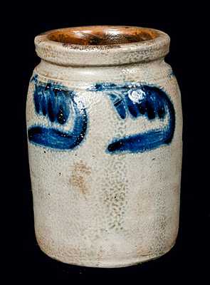 Small-Sized Cobalt-Decorated Stoneware Jar, attrib. Richard C. Remmey, Philadelphia, PA, circa 1875