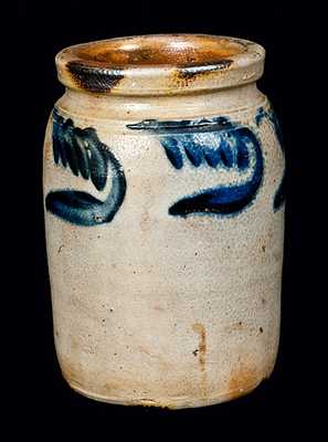 Small-Sized Cobalt-Decorated Stoneware Jar, attrib. Richard C. Remmey, Philadelphia, PA, circa 1875