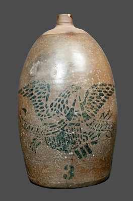 EAGLE POTTERY Stoneware Jug with Stenciled Federal Eagle Decoration, Greensboro, PA origin, c1875