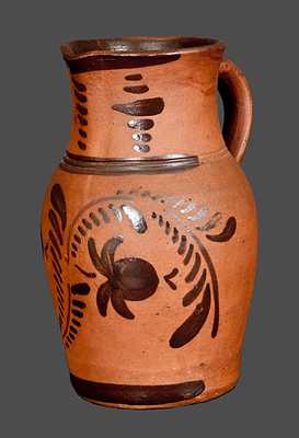 Fine Large-Sized Tanware Pitcher, New Geneva, PA origin, circa 1875