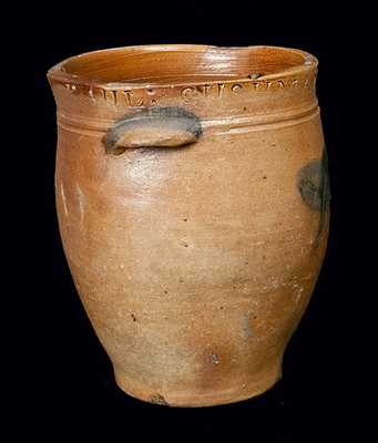 PAUL CUSHMAN, Albany, NY, Stoneware Crock with Floral Decoration