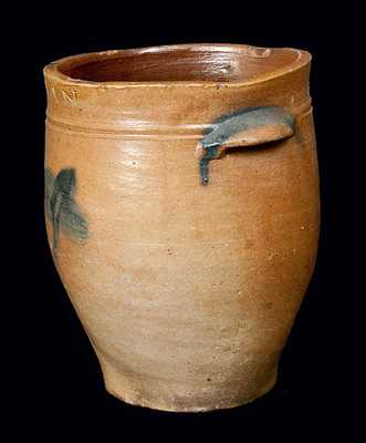 PAUL CUSHMAN, Albany, NY, Stoneware Crock with Floral Decoration